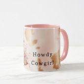 Mug Botte de vache blanche rose tan sud-ouest (Devant droit)