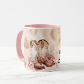 Mug Botte de vache blanche rose tan sud-ouest (Devant gauche)