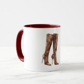 Mug Bottes brunes à talons hauts (Devant gauche)