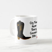 Mug Bottes de cow-boy de danse carrée (Devant gauche)