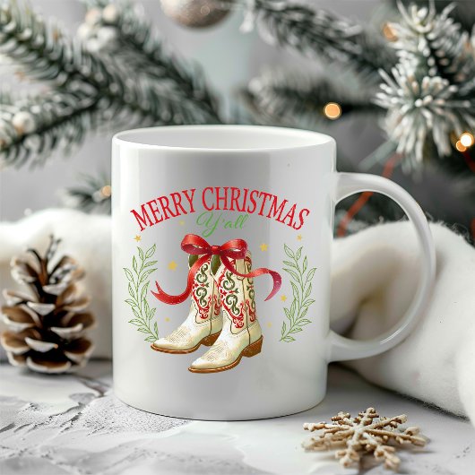 Mug Bottes de cowboy de Noël occidentales