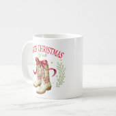 Mug Bottes de cowboy de Noël occidentales (Devant gauche)