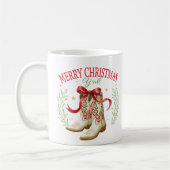 Mug Bottes de cowboy de Noël occidentales (Gauche)