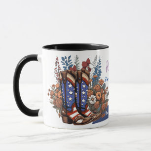 Mug Bottes de cowboy personnalisées « Step Into Freedo