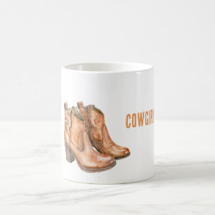Mug Bottes de cowgirl orange citrouille