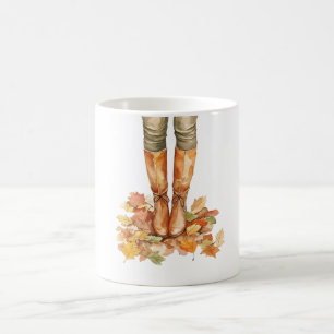 Mug Bottes de jambes de feuilles de rouille verte d'au