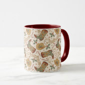 Mug Bottes de Noël de l'Ouest et Motif Casquette (Devant droit)