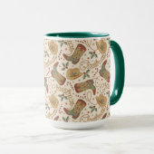 Mug Bottes de Noël de l'Ouest et Motif Casquette (Devant droit)