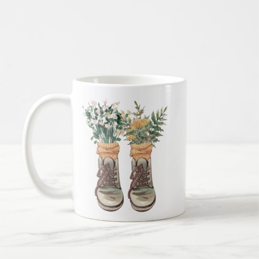 Mug Bottes de Randonnée & Fleurs Sauvages (Gauche)