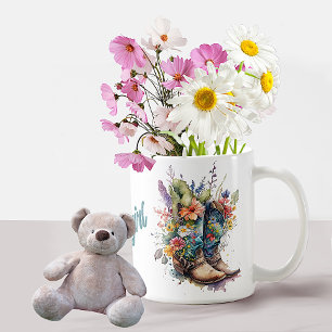 Mug Bottes et fleurs colorées de cowgirl