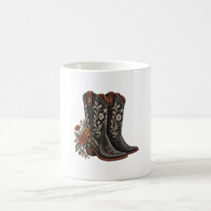 Mug Bottes occidentales florales avec fleurs sauvages