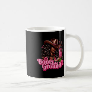 Mug Bottes Roses Noires Cowgirl Sur Le Sol