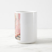 Mug Bottes Vintages de fille rose personnalisées (Centre)