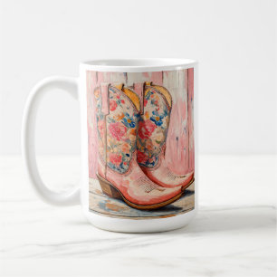 Mug Bottes Vintages de fille rose personnalisées