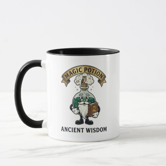 Mug Botto Ancient Wisdom Wizard Magic Potion Owl Retro (Gauche)