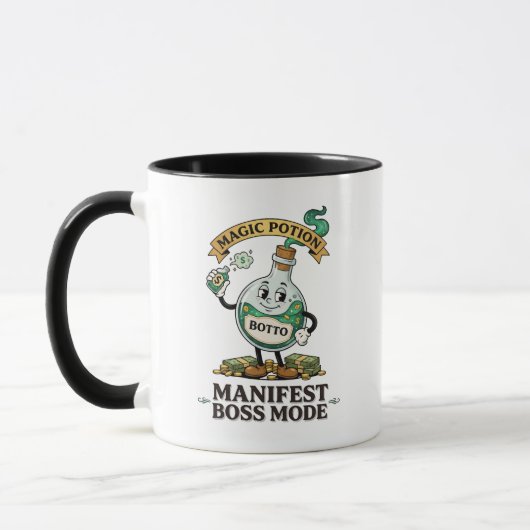 Mug Botto Manifest Boss Mode Retro 1930s Cartoon Potio (Gauche)