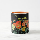 Mug Bouche d'aquarelle orange et noirs (Centre)