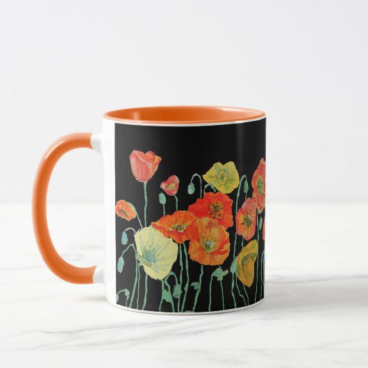 Mug Bouche d'aquarelle orange et noirs (Gauche)