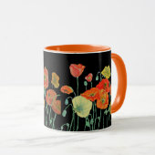 Mug Bouche d'aquarelle orange et noirs (Devant droit)
