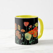 Mug Bouche d'aquarelle orange et noirs (Devant droit)