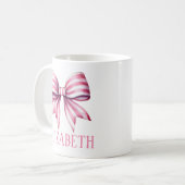 Mug Bouche d'aquarelle rose et blanc côtier personnali (Devant gauche)