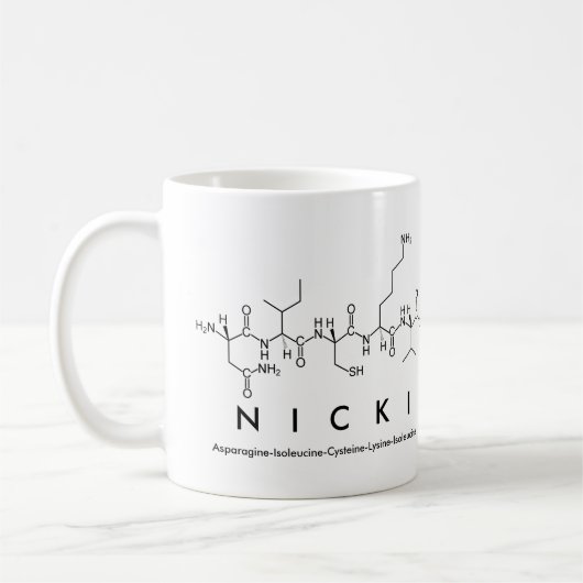 Mug Bouche de nom de peptide Nicki (Gauche)