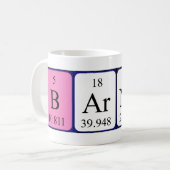 Mug Bouche de nom de table périodique Barney (Devant gauche)