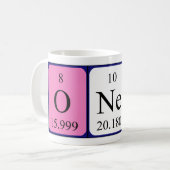 Mug Bouche de nom de table périodique de néon (Devant gauche)