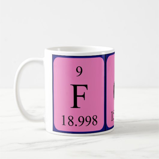 Mug Bouche de nom de table périodique du Foy (Gauche)