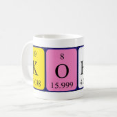 Mug Bouche de nom de table périodique Kohen (Devant gauche)