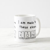 Mug Bouche de nom de table périodique Kohen (Devant droit)