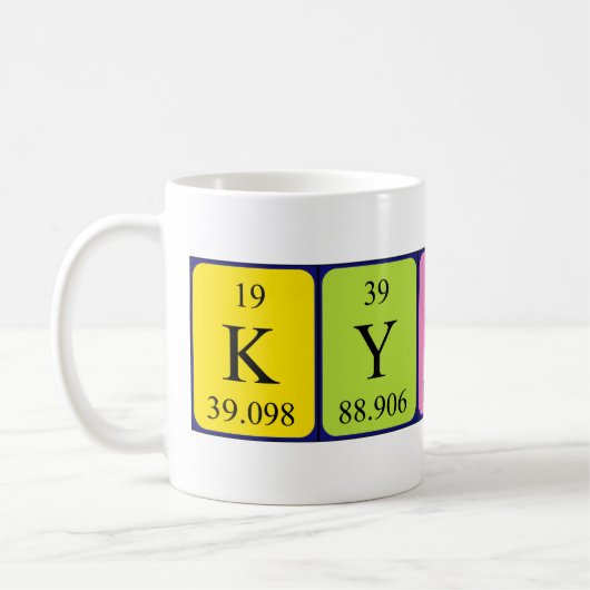 Mug Bouche de nom de table périodique Kyndal (Gauche)