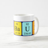 Mug Bouche de nom de table périodique Thibaud (Devant droit)