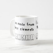 Mug Bouche de nom de table périodique Thibaut (Devant gauche)