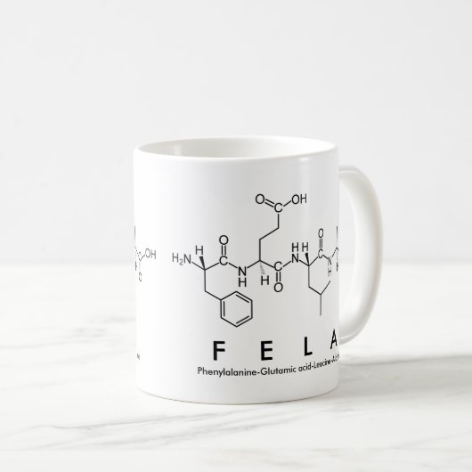 Mug Bouche de nom du peptide Fela (Devant droit)