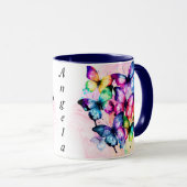 Mug Bouche de papillons à l'aquarelle multicolore (Devant droit)