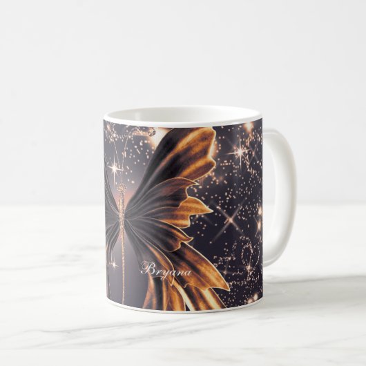 Mug Bouche en or Imaginaire papillon (Devant droit)