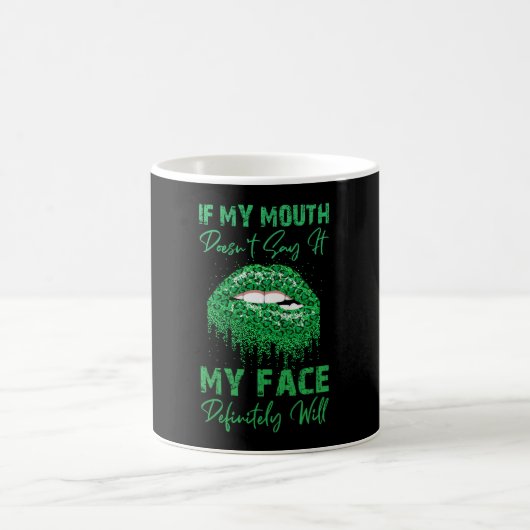 Mug Bouche Trèfle Citation Drôle Saint-Patrick Vert (Centre)