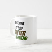 Mug Boucher par chasseur de jour par week-end (Devant gauche)