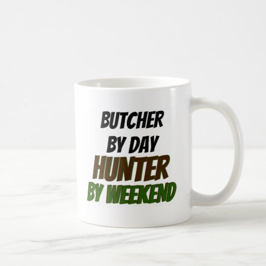 Mug Boucher par chasseur de jour par week-end (Droite)