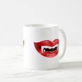 Mug Bouches de vampire rouge illustrées (Devant droit)