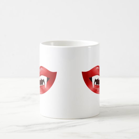 Mug Bouches de vampire rouge illustrées (Centre)