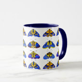 Mug Bouches en bleu, jaune doré et Brown (Devant droit)