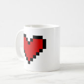 Mug Bouchon de café au coeur de pixel rouge (Devant gauche)