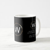 Mug Bouchon de café monogramme professionnel (Devant droit)