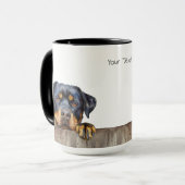 Mug Bouchon de chien Rottweiler (Devant gauche)