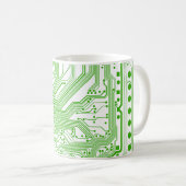 Mug bouchon de circuit de carte mère monogramme - vert (Devant droit)