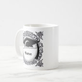 Mug Bouchon de graduation noir personnalisé (Devant gauche)