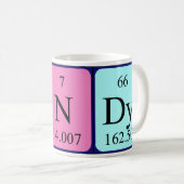 Mug Bouchon de nom de table périodique linéaire (Devant droit)