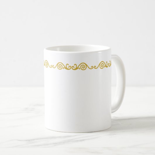 Mug Bouchon de travail Gold Scroll (Devant droit)